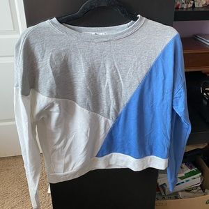 Women Cropped Blocked Sweatshirt